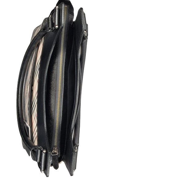 AUTHENTIC Burberry Tote Women's Bag Check Plaid Jacquard - Picture 7 of 10